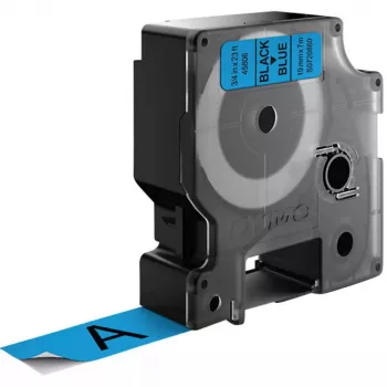 DYMO Authentic D1 Labels | Black Print on Blue Tape | 19 mm x 7 m | Self-Adhesive Labels for LabelManager Label Makers | Made in Europe