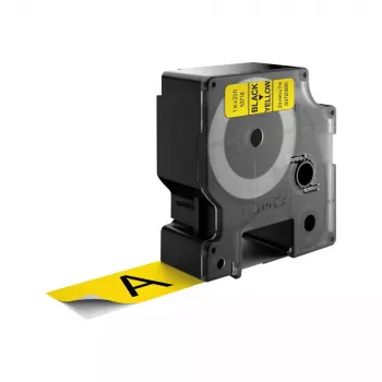 DYMO Authentic D1 Labels | 24mm x 7m Roll | Black Print on Yellow | Self-Adhesive Labels for LabelManager Label Printers