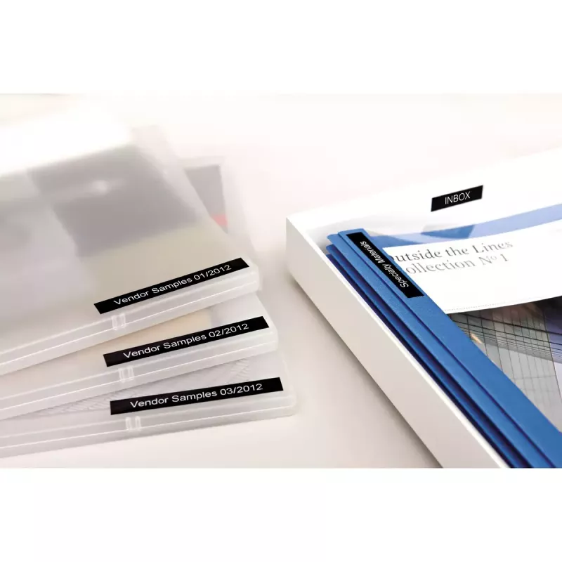DYMO Authentic D1 Labels | 24mm x 7m Roll | White Print on Black | Self-Adhesive Labels for LabelManager Label Printers