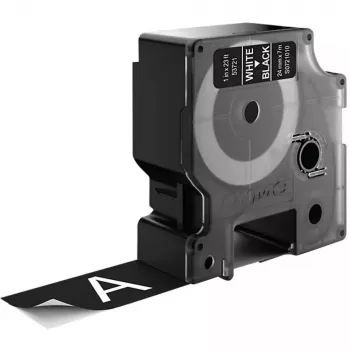 DYMO Authentic D1 Labels | 24mm x 7m Roll | White Print on Black | Self-Adhesive Labels for LabelManager Label Printers