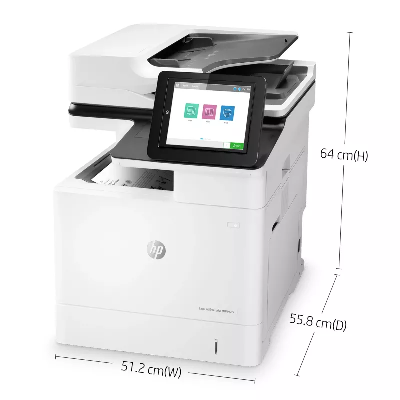 HP LaserJet Enterprise MFP M635h, Laser, Mono printing, 1200 x 1200 DPI, Mono copying, A4, Black, White