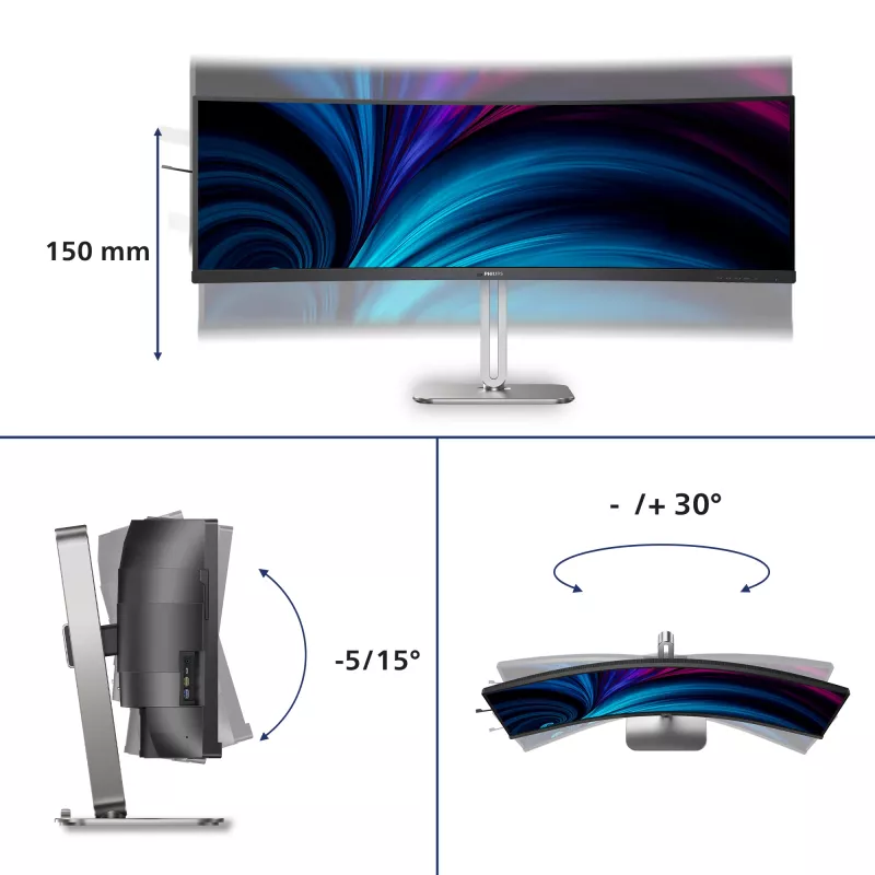 Philips 5000 series 49B2U5900C/00 computer monitor 124 cm (48.8 inch) 5120 x 1440 pixels Dual QHD LCD Black