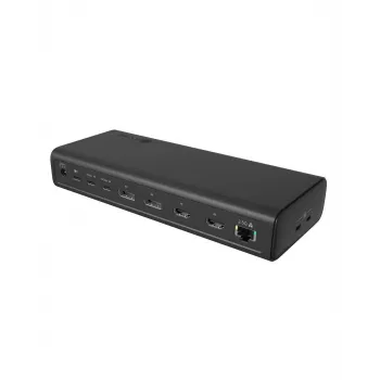ICY BOX DockingStation 17-in-1, six video output, Wired, USB 3.2 Gen 2 (3.1 Gen 2) Type-C, 140 W, 3.5 mm, 10,100,1000,2500 Mbit/s, Black