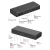 ICY BOX DockingStation 17-in-1, six video output, Wired, USB 3.2 Gen 2 (3.1 Gen 2) Type-C, 140 W, 3.5 mm, 10,100,1000,2500 Mbit/s, Black