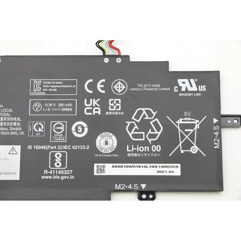 Internal lithium-ion laptop battery Lenovo 57Wh model 5B10W13976 for compatible Lenovo notebooks