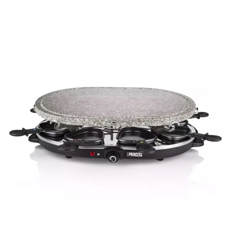 Princess 162720 Raclette 8 Oval Stone Grill Party 1200W 8 pans