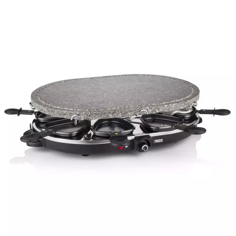 Princess 162720 Raclette 8 Oval Stone Grill Party 1200W 8 pans