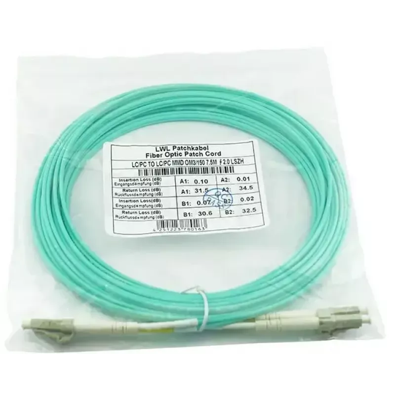 Fibre optic cable BlueOptics 050502T512000030M-BO 2x LC 2x SC LC/APC OM3 30 m Green