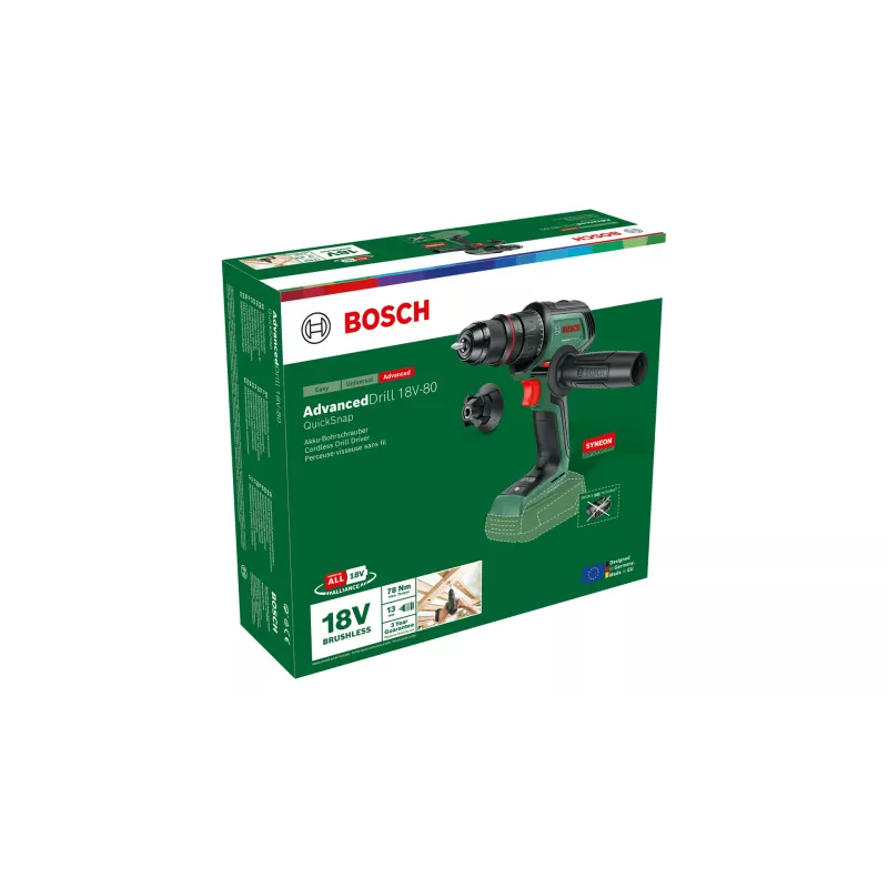 Bosch AdvancedDrill 18V-80 QuickSnap 1950 RPM Keyless 830 g Black, Green