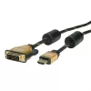 Video Cable Adapter ROLINE 11.04.5895 10 m HDMI DVI Black Gold