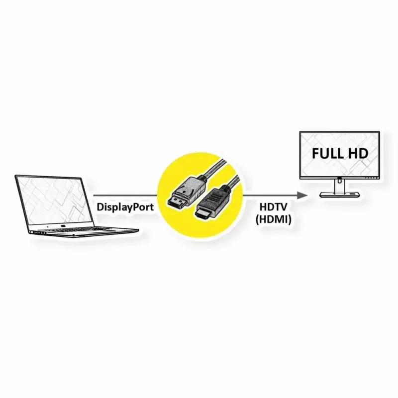 DisplayPort ROLINE 11.44.5782-10 HDTV Black