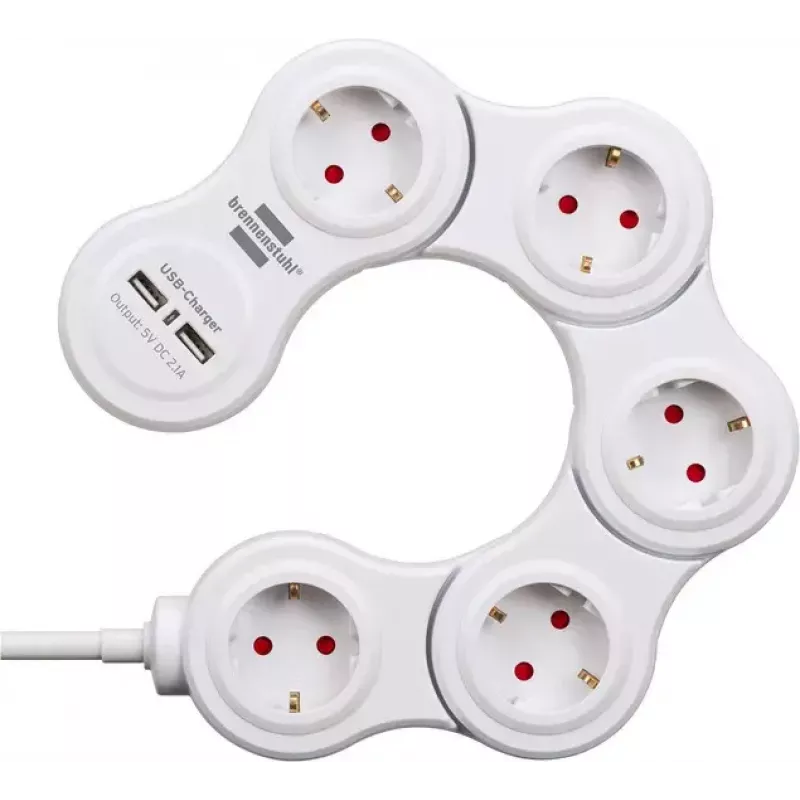 Power Extension Brennenstuhl Vario 1.4m 5 AC Outlets Indoor
