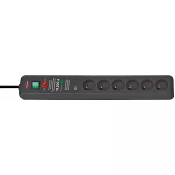 Power Extension Cord Brennenstuhl 1159541376 3m 6 AC Outlets Indoor Anthracite
