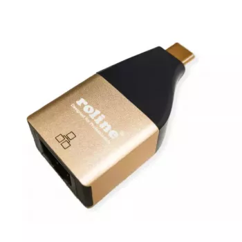 ROLINE Gender Changer USB Type C to RJ-45 Black Gold 12.02.1111