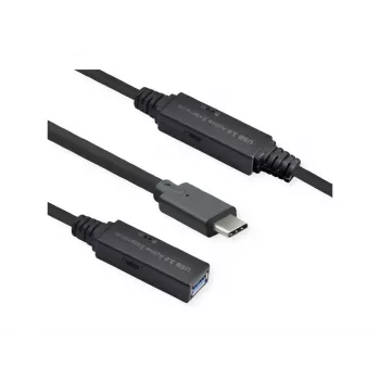 ROLINE USB Cable 12.04.1066 USB 3.2 Gen 1 10m USB C USB A Black