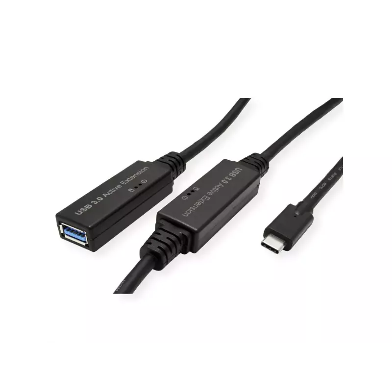 ROLINE USB Cable 12.04.1066 USB 3.2 Gen 1 10m USB C USB A Black