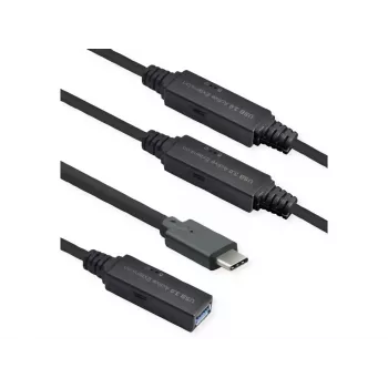 ROLINE USB cable 12.04.1068 USB 3.2 Gen 1 20 m USB C USB A Black