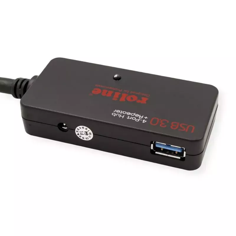 ROLINE USB 3.2 Gen 1 Hub 4 Ports with Repeater black 10 m