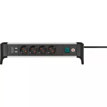 Power extension Brennenstuhl 1391040410 1.8m 4 AC outlets Indoor Black Silver