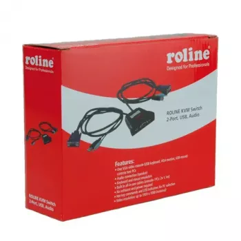 KVM Switch ROLINE Star 1 User 2 PCs Audio USB