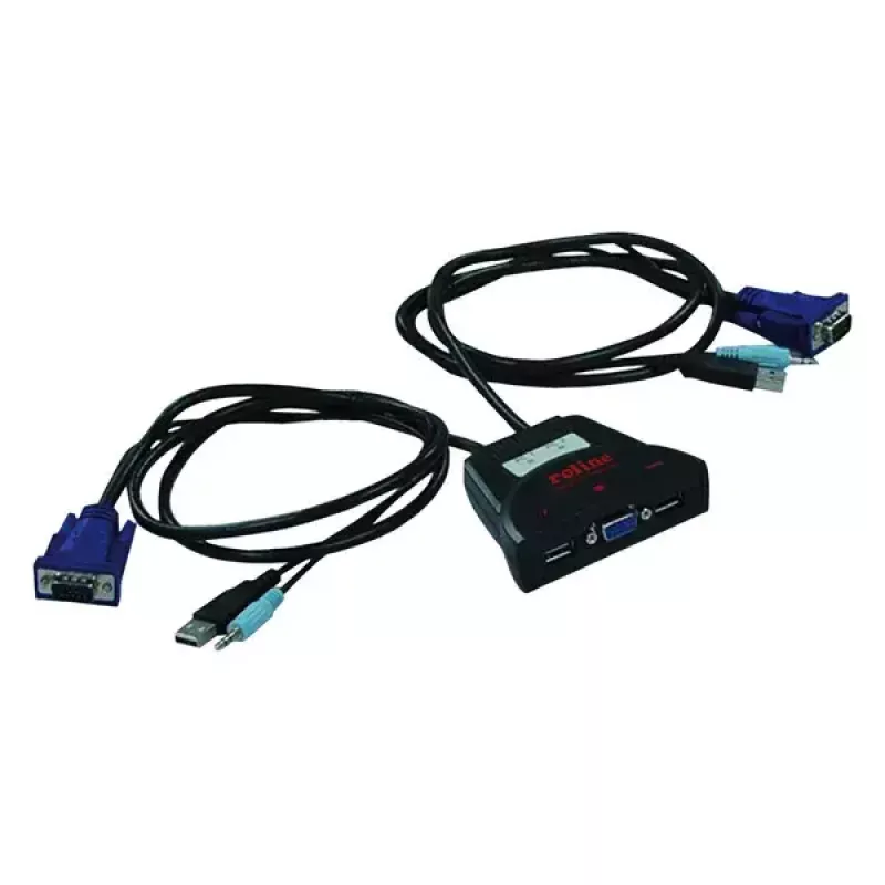 KVM Switch ROLINE Star 1 User 2 PCs Audio USB