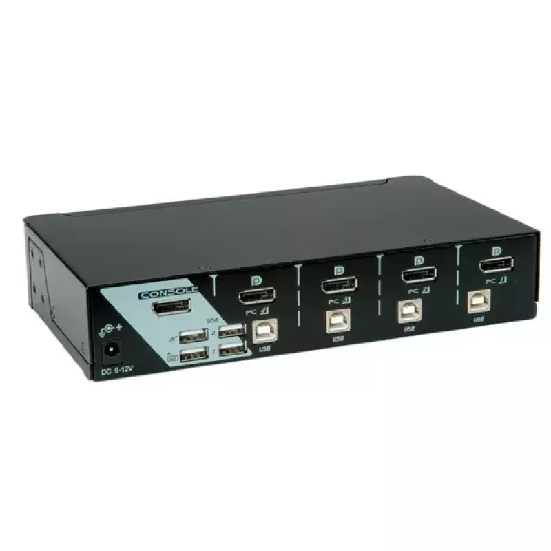 KVM Switch ROLINE 1 User 4 PCs DisplayPort with USB Hub