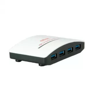USB Hub ROLINE Black & White 4 Ports with Power Supply