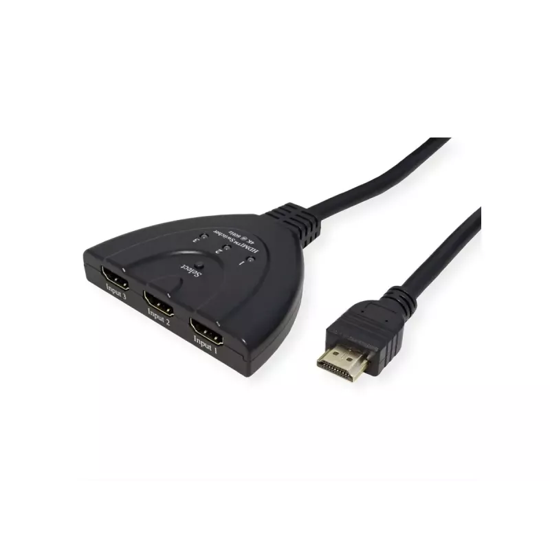 VALUE HDMI video switch 14.99.3567, HDMI, 4K (3840x2160) 60 Hz, 3-input, black