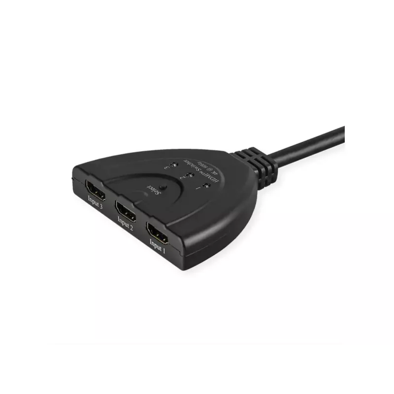 VALUE HDMI video switch 14.99.3567, HDMI, 4K (3840x2160) 60 Hz, 3-input, black