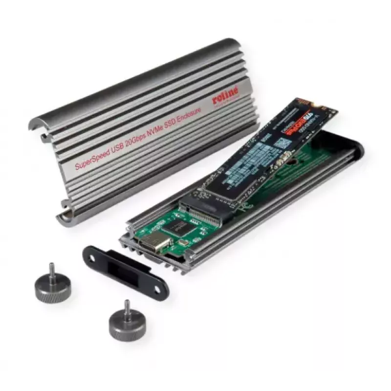 SSD enclosure ROLINE 16.01.4147 M.2 Aluminium Black 20 Gbit/s