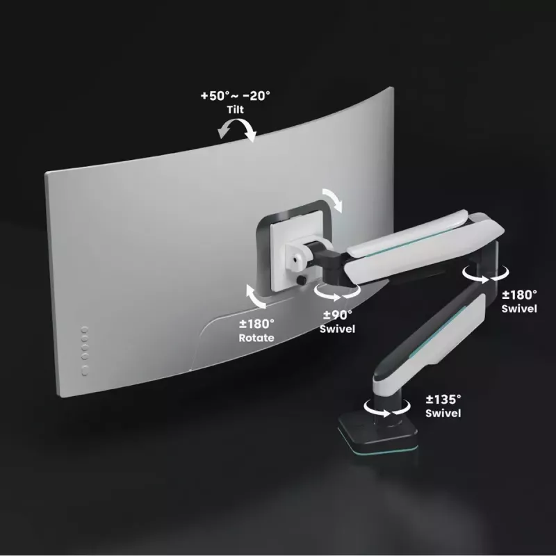 Monitor Mount ROLINE 17031108 124.5 cm 20 kg Clamp Black Grey