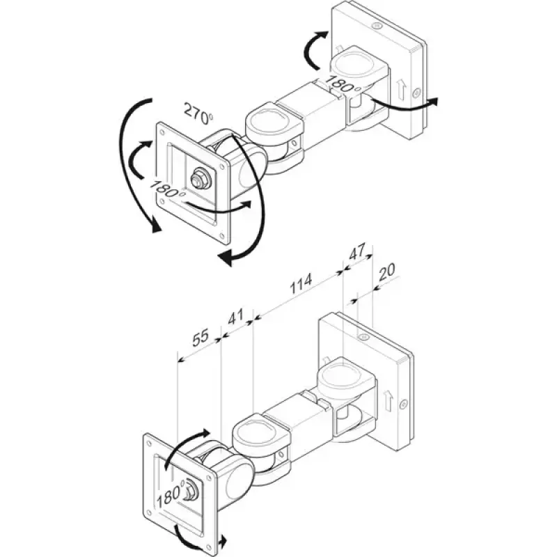 ROLINE LCD Monitor Wall Mount Kit 3 Joints Maximum weight capacity 6 kg