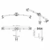 VALUE Triple LCD Arm Desk Clamp black — 3-screen monitor mount, adjustable