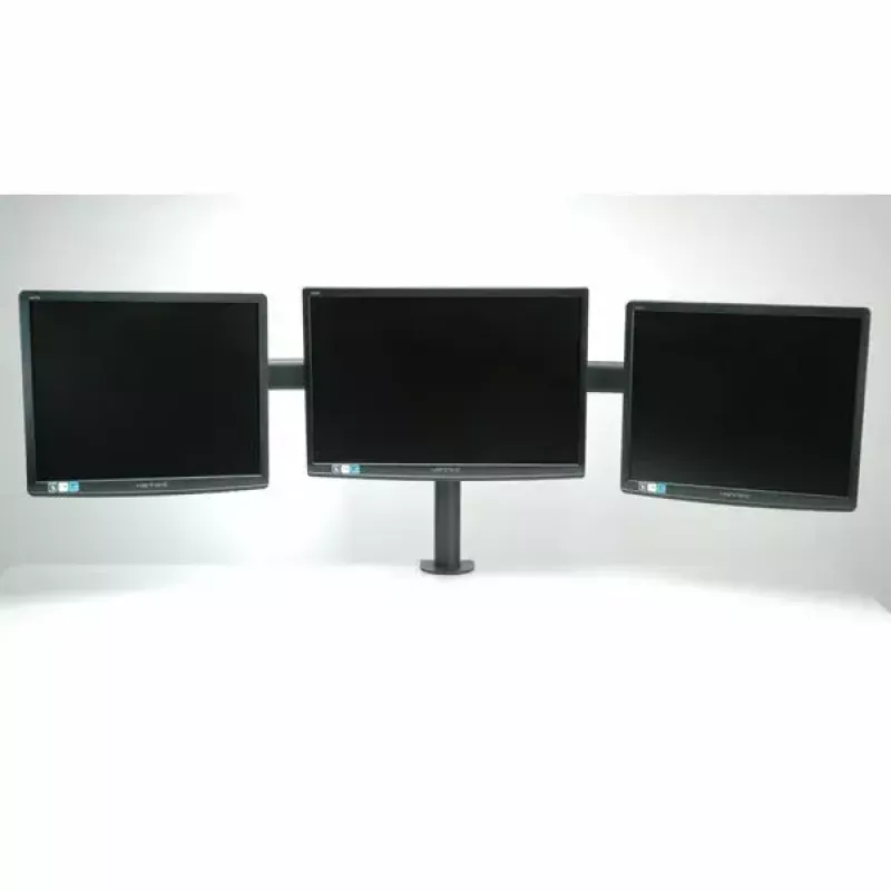 VALUE Triple LCD Arm Desk Clamp black — 3-screen monitor mount, adjustable