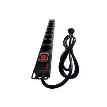 ROLINE 19.07.1619 power distribution unit PDU 8 AC outlets 1U Black