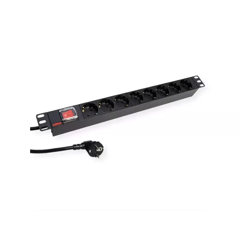 ROLINE 19.07.1619 power distribution unit PDU 8 AC outlets 1U Black