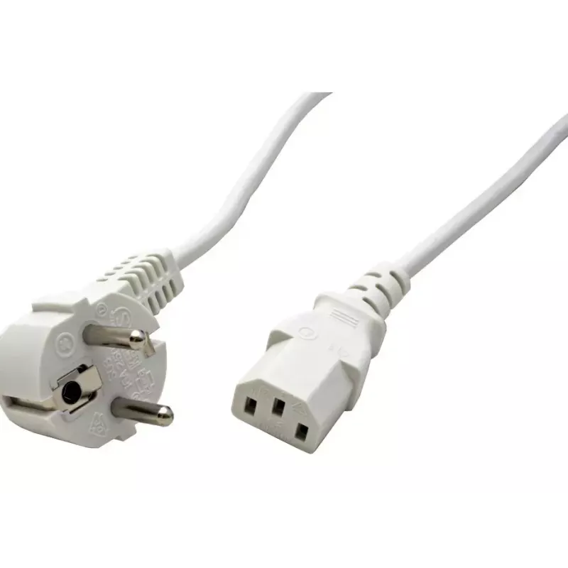 Power cable VALUE 19.99.1016 White 0.6 m CEE7/7 IEC 320