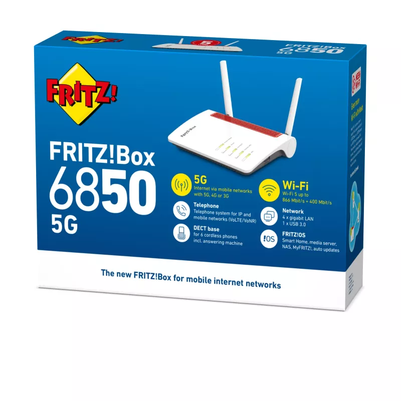 Box 6850 5G wireless router Gigabit Ethernet Dual-band (2.4 GHz / 5 GHz) White