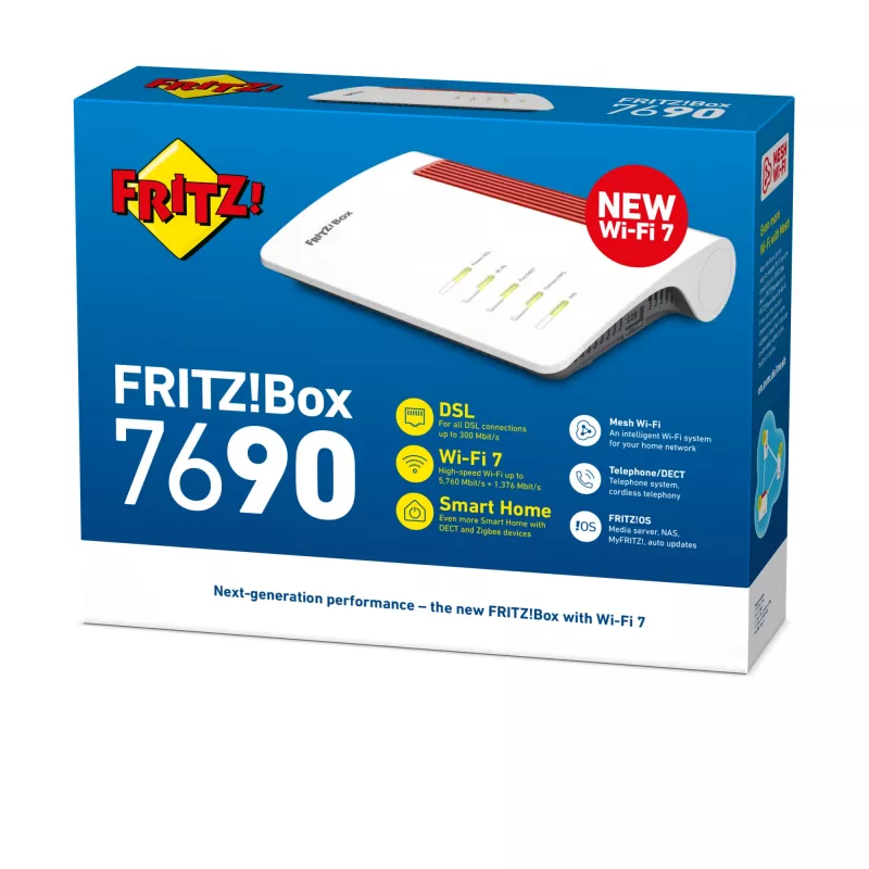 Box FRITZ! 7690 International wireless router 2.5 Gigabit Ethernet Dual-band (2.4 GHz / 5 GHz) White