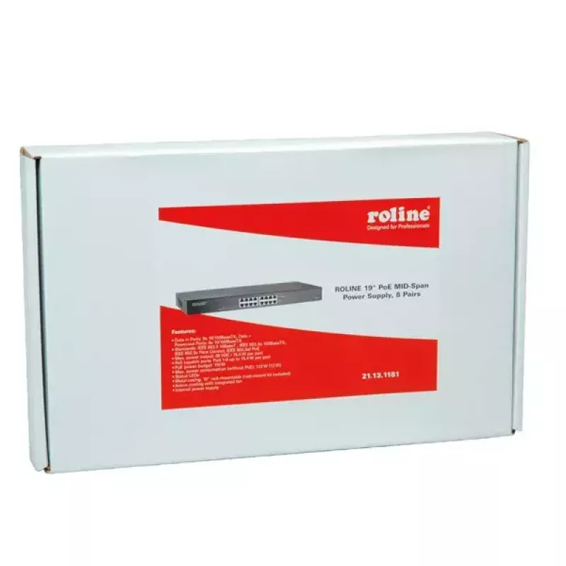 PoE MID-Span Power Supply ROLINE 19 inch 21.13.1181