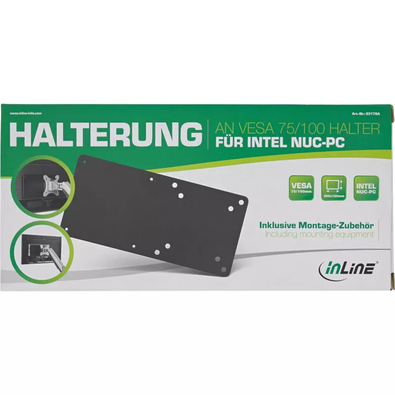 Device plate InLine 23176A VESA 75/100 compatible for Intel NUC