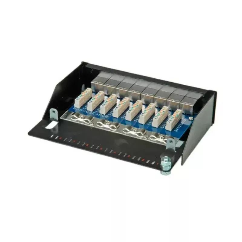 Wall Mount Patch Panel ROLINE Cat.5e 8 Ports STP Black