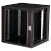 Wall-mounted rack ROLINE Pro 12U 19-inch, 600x600 mm, black, IP20, key lock