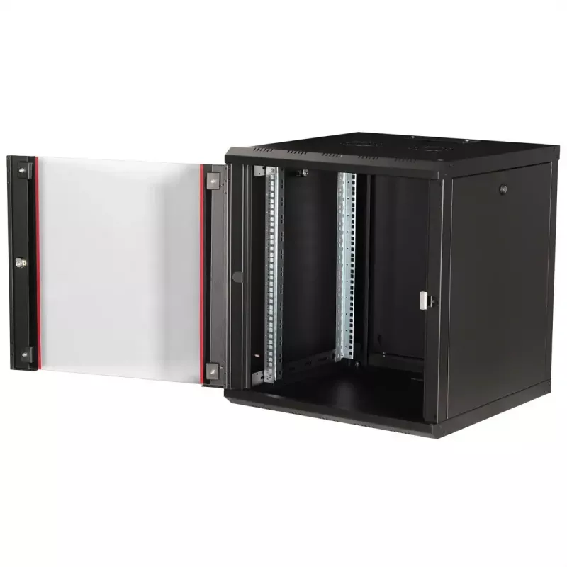 Wall-mounted rack ROLINE Pro 12U 19-inch, 600x600 mm, black, IP20, key lock