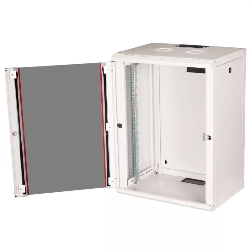 Wall-mounted 19 inch rack cabinet ROLINE Pro 16U 600x450 mm, grey, key lock, IP20