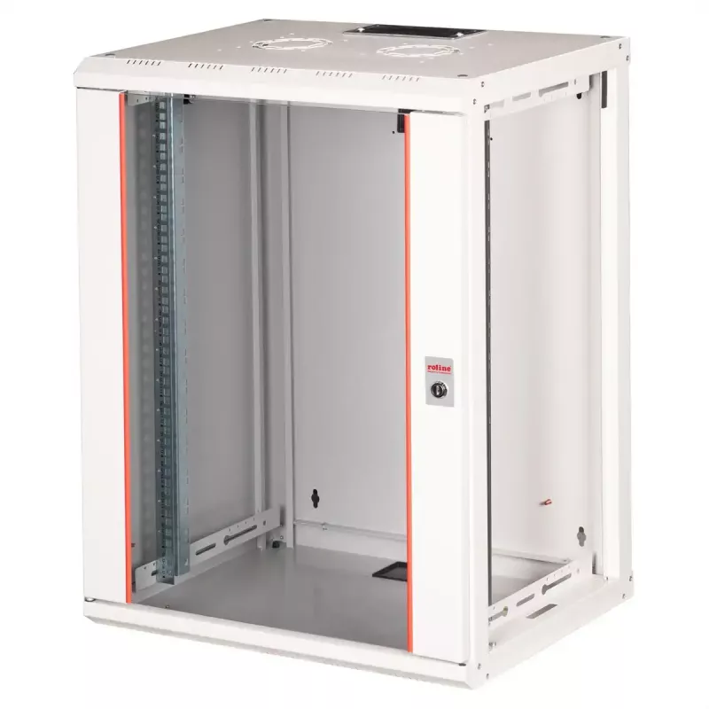 Wall-mounted 19 inch rack cabinet ROLINE Pro 16U 600x450 mm, grey, key lock, IP20