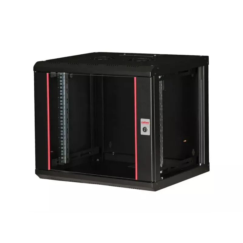 ROLINE 19-inch wall-mounted rack Pro 9U, 450x600 WxD, black, key lock, IP20