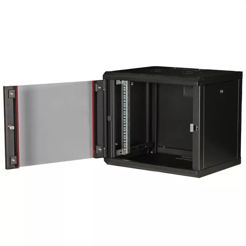ROLINE 19-inch wall-mounted rack Pro 9U, 450x600 WxD, black, key lock, IP20