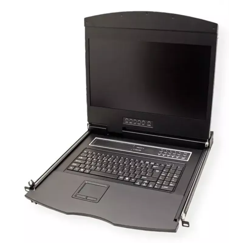 Rack console VALUE 26.99.0132 — 19 inch (48.3 cm) 1366×768 LCD, 1U, Swiss keyboard, black