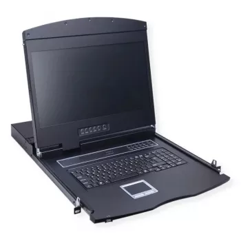 Rack console VALUE 26.99.0132 — 19 inch (48.3 cm) 1366×768 LCD, 1U, Swiss keyboard, black